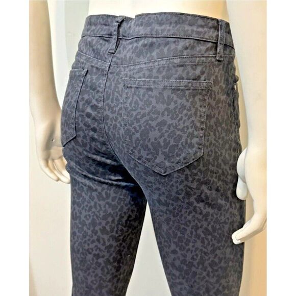 Buffalo High Rise Sz 6 Stretch Tencel Skinny Pants Hanna Black Tonal Leopard NWT - Picture 4 of 7